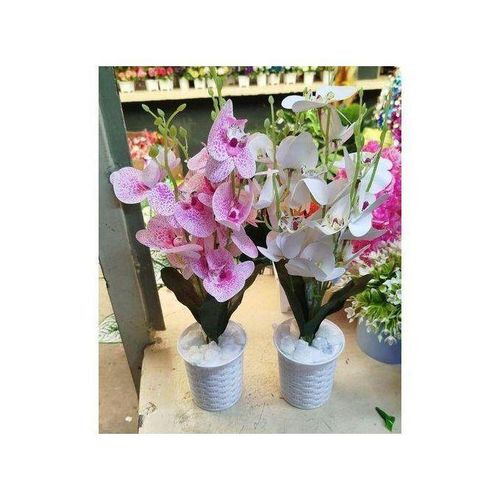 Table Top Artificial Flower With Vase+marbles