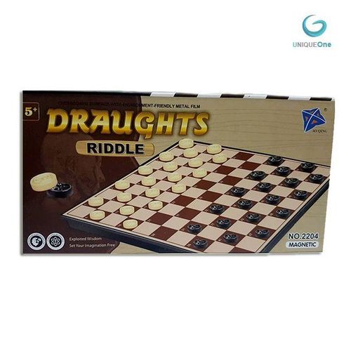 Family Magnetic Draught Board Riddle Game