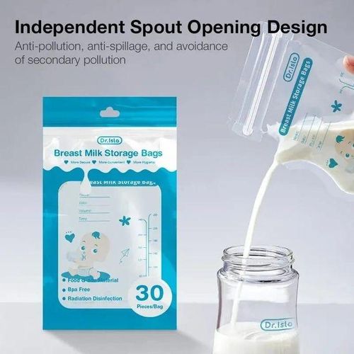 30Pc Breast Milk Freezer Storage Bags-250ml Leakproof