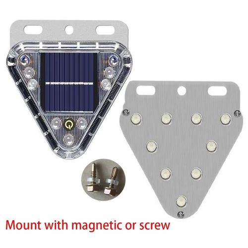 Magnetic Touch Switch LED Solar Warning Light, Anti Collision Power Strobe Flashing Lamp Tail Light
