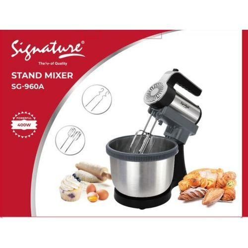 Heavy Duty 2 In 1 Stainless Stand Electric Mixer With Hand Mixer 4Ltrs Stainless Steel Bowl 2 Beaters And 2 Dough Hooks For Cakes Dough Batters