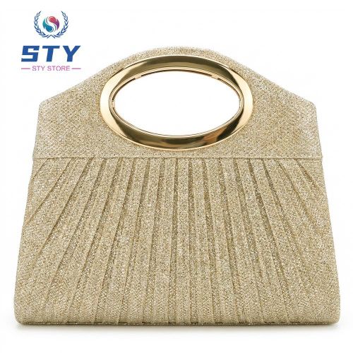 Lady Evening Bags Elegant Clutch Bag Terylene Mini Handbags Wrinkle pattern Bag