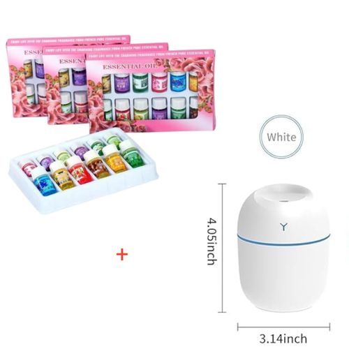 1 Set Of Essential Oil With 12 Pieces Plus Little Y USB Humidifier 250ml