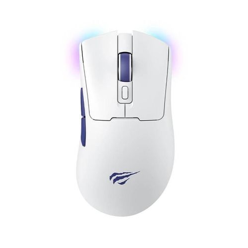 MS966WB Quad-Mode Rechargeable Gaming Mouse-Wired + 2.4GHz USB + 2.4GHz Type-C + Bluetooth 5.2, Silent Switches, Up to 10000 DPI, 7 Buttons, 500mAh