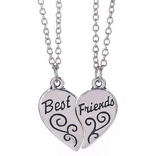 1 Pair Women Necklace Best Friends Letters Engraved Jewelry Freinds Matching