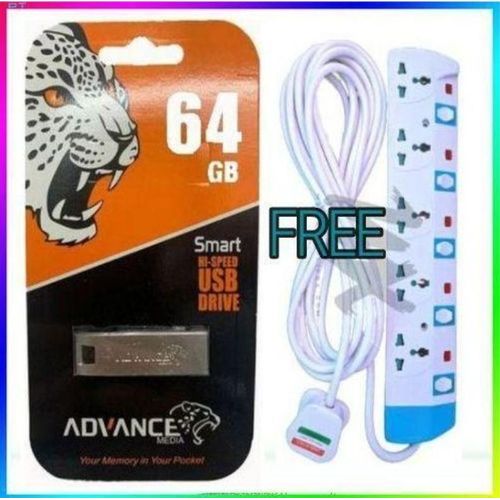 64GB USB Flash Drive/Flash Disk + FREE GIFT 5 Way Power Extension Cable Socket With Safety Switches