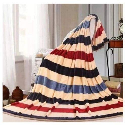 Reversible Fleece Throw Blanket - Soft & Cozy, 50 x 60, Durable Microfiber, Striped Pattern