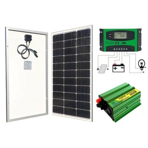 250 Watts Solar Panel 250Watts Monocrystalline All Weather Solar Panel Free 10A Solar Charge Controller Free 300W Solar Power Inverter DC To AC Solar Inverter