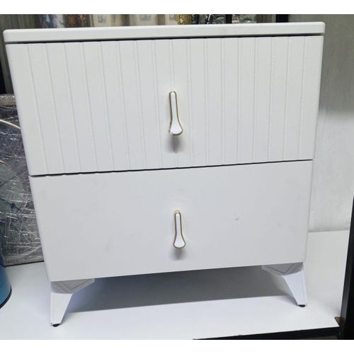 2 Drawers White Colour High Quality Bedside Table