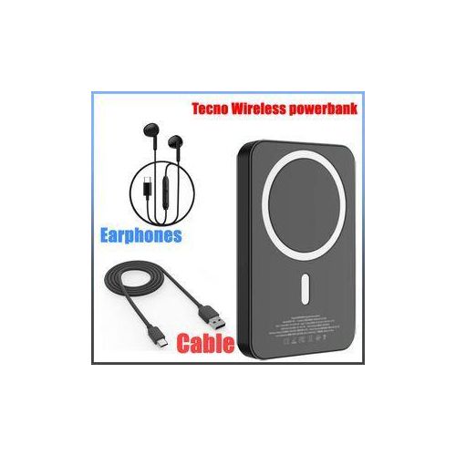 Earphones+ Cable+ Free Wireless 5000mAh Powerbank: Type-C & Micro-USB Inputs, Fast Charging