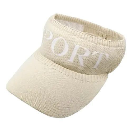 Cream Knitted Visor Cap – Lightweight Sun Visor Hat for Men & Women