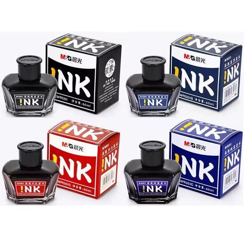 Two bottles of Fountain Pen Ink RED BLACK andor BLUE in 60ml x 2
