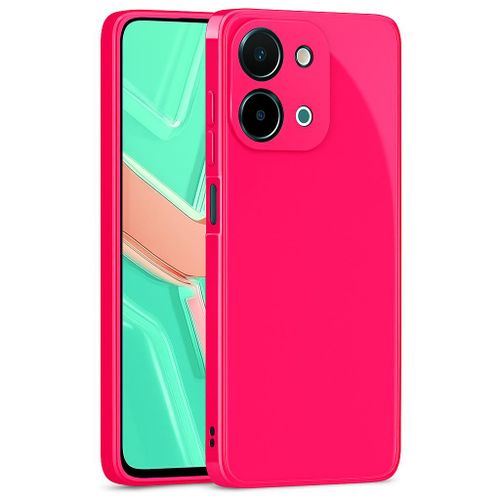 Soft Silicone Slim Fit Cover Anti-Scratch Shockproof Case for vivo Y28 - Hot Pink