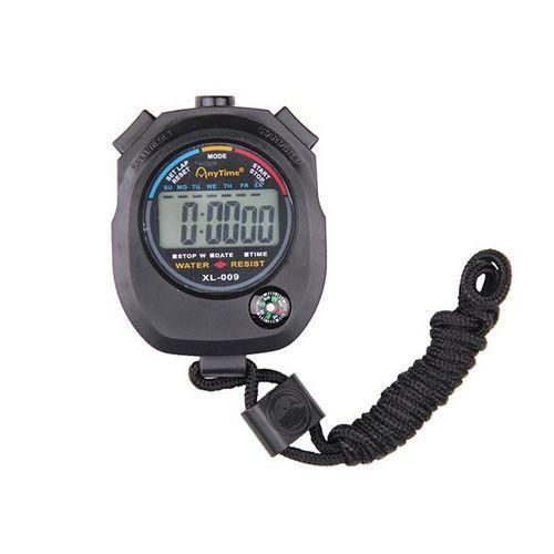 Professional Digital Stopwatch Timer With Compass, Handheld LCD Chronograph Water Resistant Stop Watch With Alarm Feature For Sports Fitness Coaches And Referees