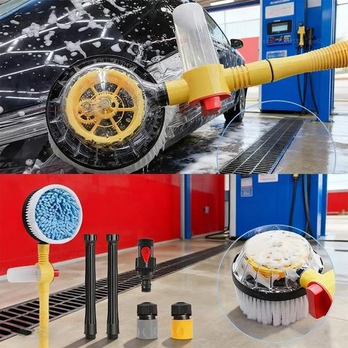 Precision Cleaning Time Saving Water Pressure Auto Spinning Car Wash Soft Microfiber Mop Brush with Auto Soap Dispenser