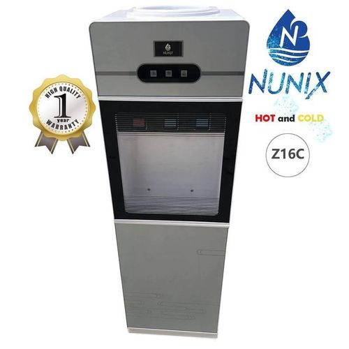 Z16C Standing Water Dispenser Hot Normal Cold with Tempered Glass Door Storage Cabinet