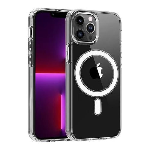 Clear MagSafe Case with Strong Magnetic Ring, Hybrid Protection, and Slim Lightweight Fit for iPhone 12 - Transparent Crystal Design