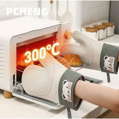 Silicone Insulated Oven Gloves Heat Resistant Non-Slip Kitchen Cooking Baking BBQ Gloves for Home and Professional Use