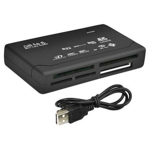 USB 2.0 to All in 1 TF Compact Flash Memory Card Reader Fast Data Transmission All in One Card Reader Black