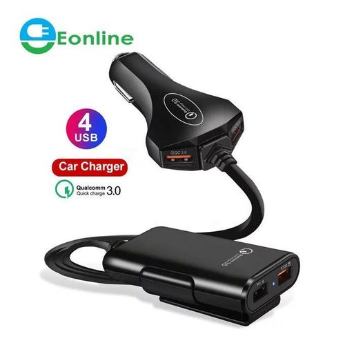 Share this product 4 Port USB QC 30 Car Charger For Front Back Seat With 16m Extension