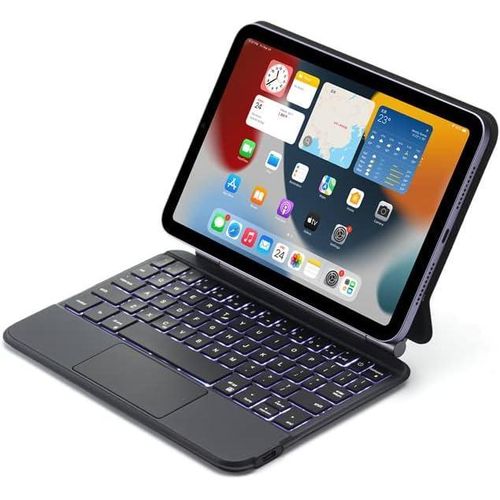 Magic Keyboard for iPad mini 7 (A17 Pro) 2024/iPad Mini 6 2021 8.3 Inch, 7 Colors Backlit Bluetooth Keyboard Cover with Multi-Touch Trackpad for iPad mini 7th/6th Generation, Black