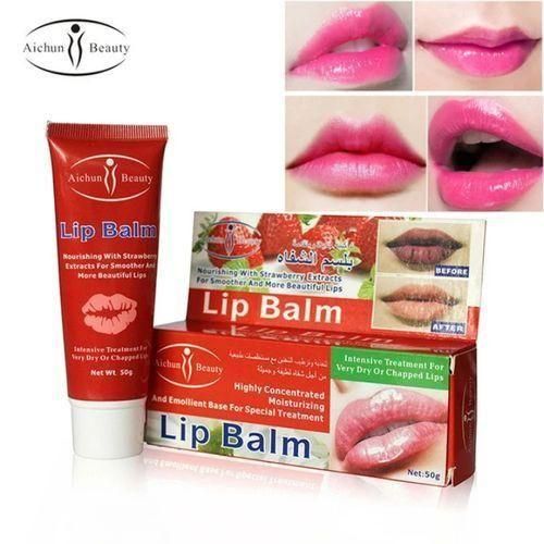 Lip Balm Moisturizing Emollient Strawberry Extract Flavor