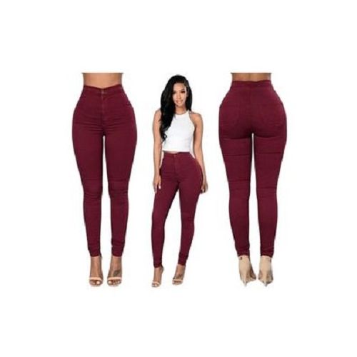 Maroon Body Shaping High Waist Jeans