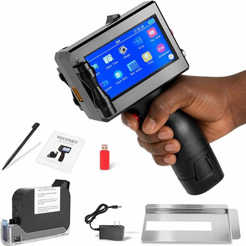 Handheld Inkjet Printer Coding Machine WUOYJET TIJ770 Portable Inkjet Printer Gun with 42ml Quick-Dry Ink DateBatchQR CodeBarcodeImage Printing
