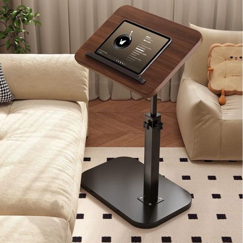 Adjustable Height C-Shaped Side Table, Mobile Laptop Desk Stand