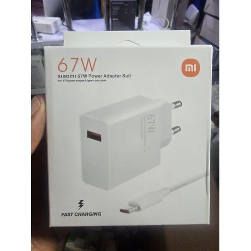Original 67W Xiaomi Turbo Fast Charger With USB-C Cable – Quick Charge Adapter For Redmi & POCO Phones