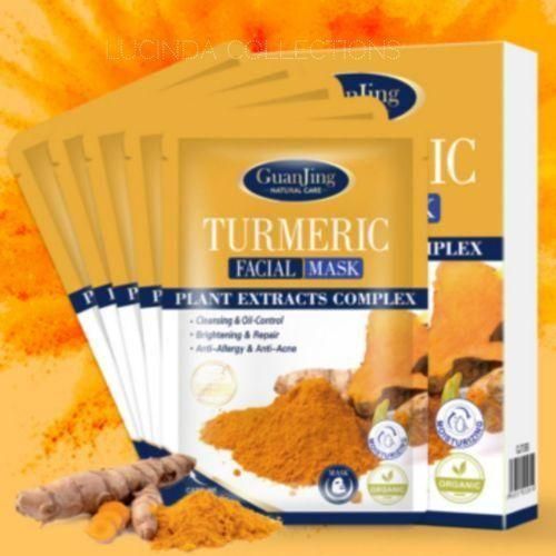 Guanjing 10Pcs Turmeric Facial Mask Sheets Cleansing Face Masks