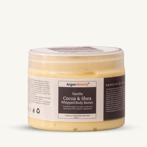 Mara Vanilla Cocoa Shea Whipped Body Butter Deep Moisturizing Cream for Soft Glowing Skin 250G