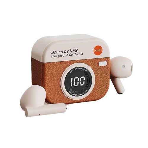 Wireless Bluetooth Earbuds - Retro Camera Wireless Bluetooth Headset Noise Reduction Semi-in-Ear Headphones for Sports Workout, Valentine's Day Gift