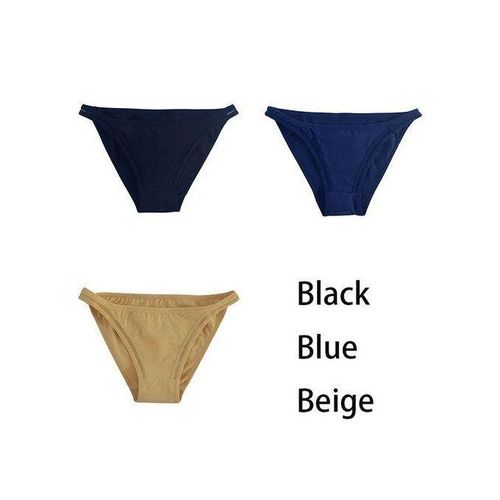 3Pcsset Women Cotton Panties Female Mesh Underpants Solid Color Bikini Briefs Underwear Ladies Sexy Panty Girls LingerieBlack Blue Beige