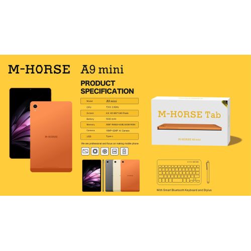 Tab A9 Mini 8'8 Display Android 15 tablet 5G capable 8GB(4GB+4GB)64GB ROM 5000mAh 32MP Rear 16MP Front Type C