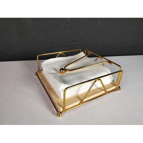 Serviette holder with wooden base