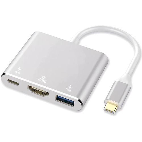 USB C to HDMI Adapter, USB Type C Adapter Multiport AV Converter with 4K HDMI Output, USB 3.0 Port and USB-C Charging Port