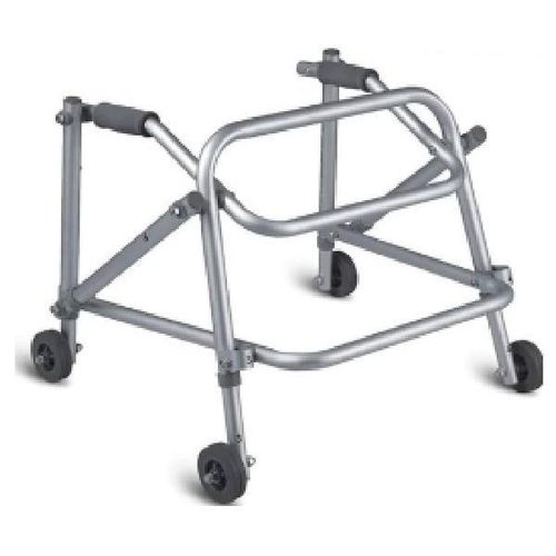 Aluminium Folding Walker, Reciprocable, Chrome Color, With 5inch Castors, For Children