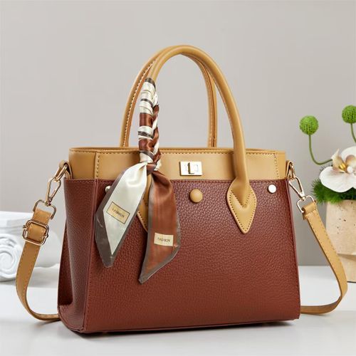 Top-Handle Handbag - Reddish Brown