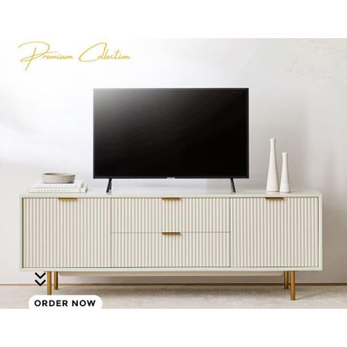 QUINN MODERN WOODEN STYLISH TV STAND FLUTTED