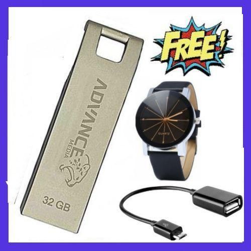 Best And High 32 GB Flash Disk - Silver + OTG Cable + GIFTS