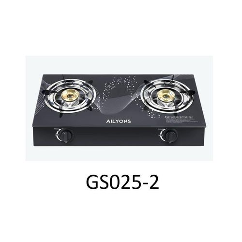 2 Burner Glass Top Gas Cooker Double Burner 1YR WRTY -Gas Efficient