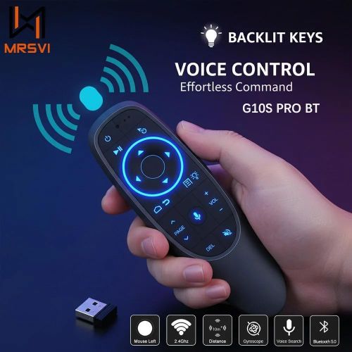 G10S Pro BT Smart Air Mouse Remote Control - Voice Search, Gyroscope, Bluetooth 5.0, USB Receiver & IR Learning