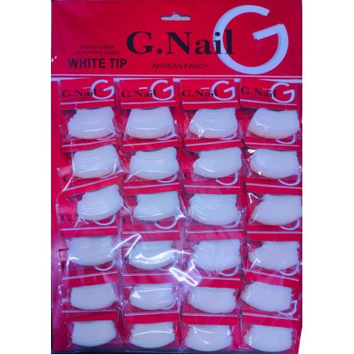 G Nails AFRICAN FANCY White tips fake nails stickons extensions pedicure manicure tools accessories