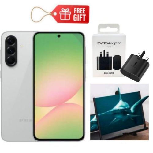 Galaxy A56 5G, 6.7", 128GB ROM + 8GB RAM (Dual SIM), 5000mAh, Light Grey + Magnifier & Travel Adapter