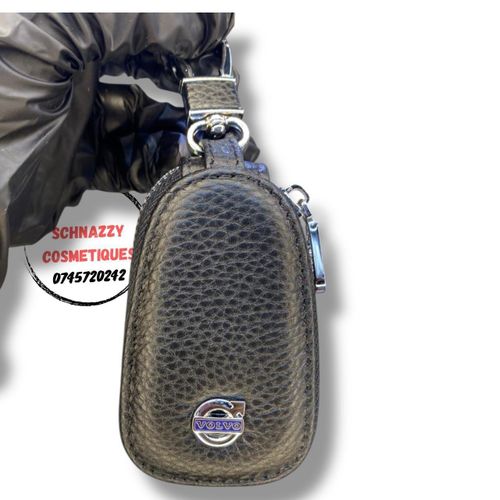 Multifunction Volvo Car Key Leather Cover Safely Protect Car Key from Scratch Damage Loss Car Keyholders Keychains Car Keyrings Key Case Fits IDs Small Snugly Compact Can be Placed In Another Bag Back Pocket