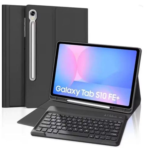 Bluetooth Keyboard Case for Galaxy Tab S10 FE PLUS ( S10 Fe+ plus) – Detachable Wireless Keyboard with Pencil Holder, Slim Protective Cover (Black)