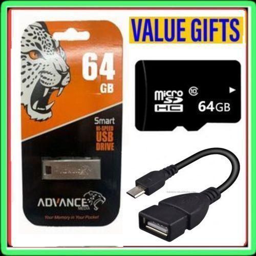 Authorized 64GB Flash Drives Otg Cable + 64gb Phone Memory Card