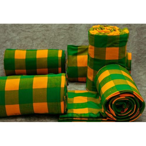 Green and yellow Colored Maasai Shuka Throw Blanket