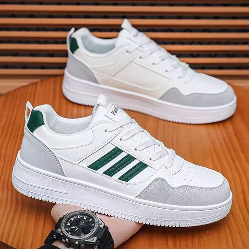 Mens Breathable Sneakers Sports Running Casual Board Shoes White